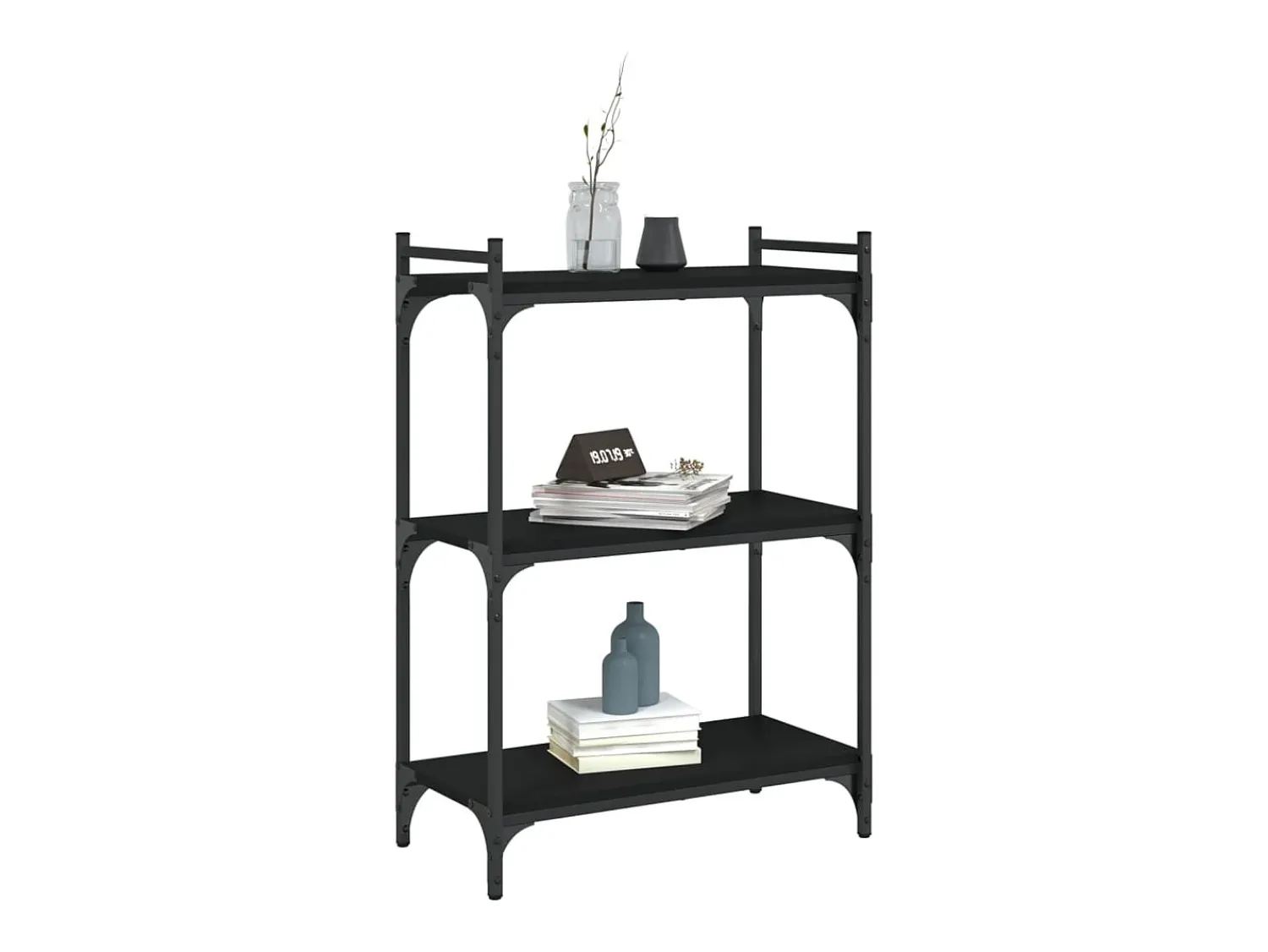 Biblioteca| Estante c/ 3 prateleiras 60x30x86 cm derivados de madeira PT180723 Preto