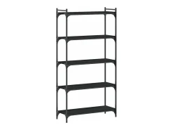 Biblioteca* Estante c/ 5 prateleiras 80x30x154cm derivados de madeira PT443435 Preto