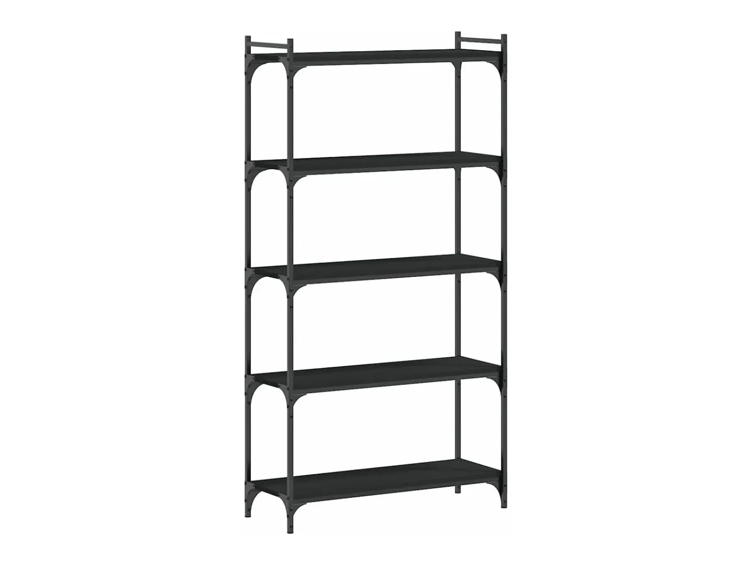 Biblioteca* Estante c/ 5 prateleiras 80x30x154cm derivados de madeira PT443435 Preto