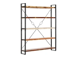 Biblioteca*vidaxl Estante c/ 5 prateleiras 140x30x180cm madeira recuperada maciça Castanho