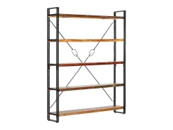 Biblioteca*vidaxl Estante c/ 5 prateleiras 140x30x180cm madeira recuperada maciça Castanho