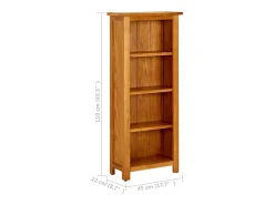 vidaxl Estante c/ 4 prateleiras 45x22x110 cm madeira carvalho maciça^ Vitrina