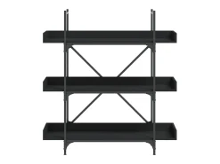 Biblioteca| Estante c/ 3 prateleiras 100x33x108,5cm derivados madeira PT550446 Preto