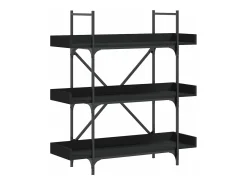 Biblioteca| Estante c/ 3 prateleiras 100x33x108,5cm derivados madeira PT550446 Preto