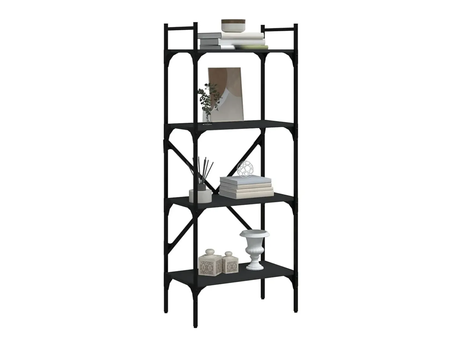 Best Estante c/ 4 prateleiras 56x31,5x138,5 cm deriv. madeira PT560661 Preto