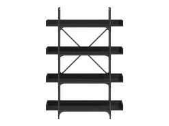 Biblioteca| Estante c/ 4 prateleiras 100x33x145,5cm derivados madeira PT847883 Preto