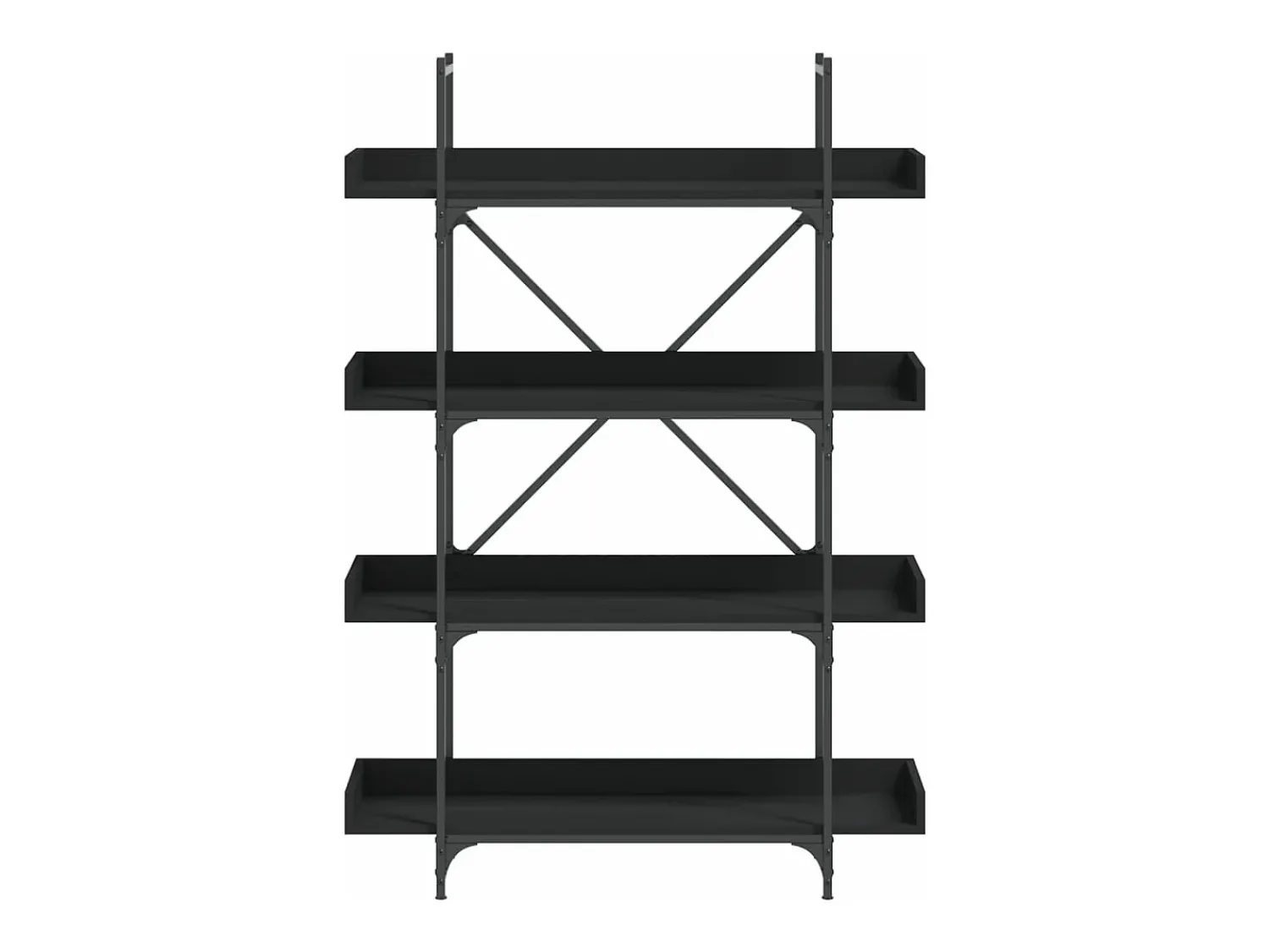 Biblioteca| Estante c/ 4 prateleiras 100x33x145,5cm derivados madeira PT847883 Preto