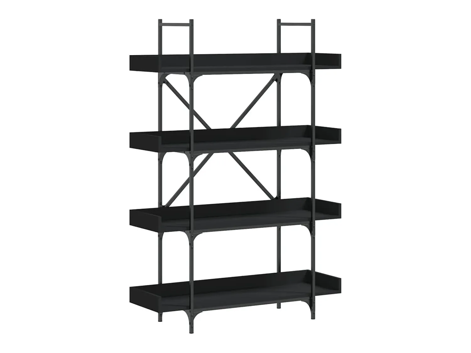 Biblioteca| Estante c/ 4 prateleiras 100x33x145,5cm derivados madeira PT847883 Preto
