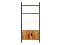 Biblioteca* Estante c/ 4 prateleiras 80x30x180 cm madeira mangueira áspera PT912255 Castanho