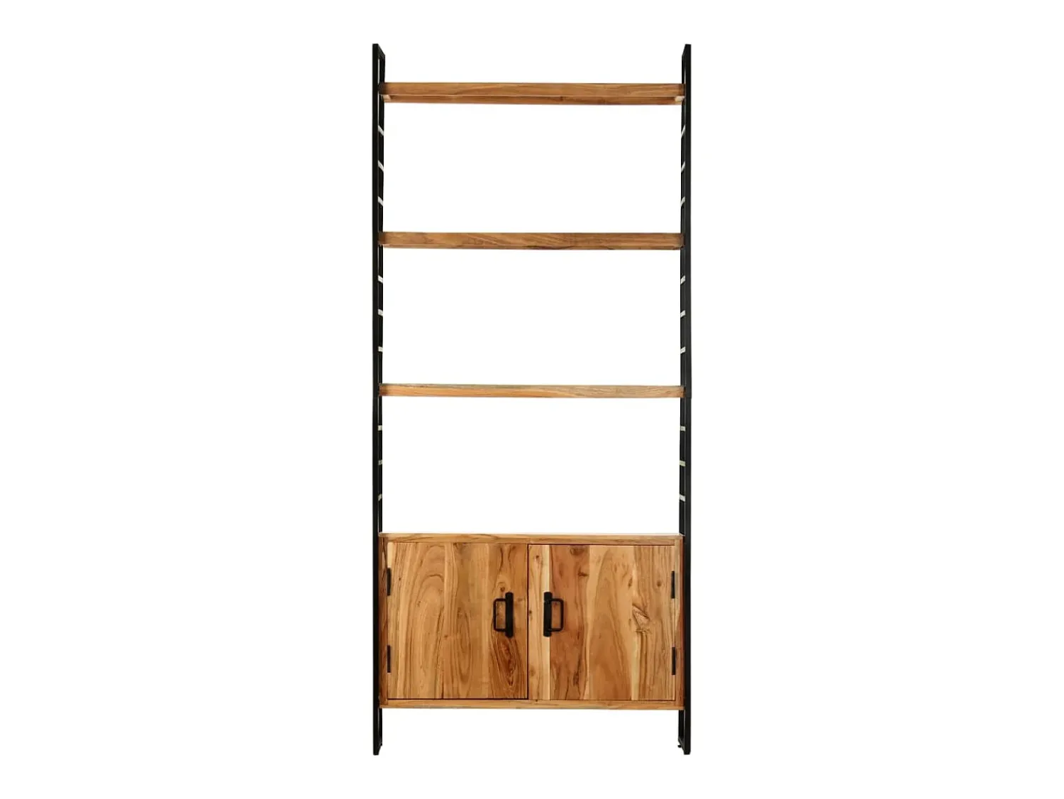 Biblioteca* Estante c/ 4 prateleiras 80x30x180 cm madeira mangueira áspera PT912255 Castanho
