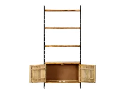 Biblioteca* Estante c/ 4 prateleiras 80x30x180 cm madeira mangueira áspera PT912255 Castanho