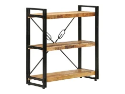 vidaxl Estante c/ 3 prateleiras 77x30x80 cm mangueira maciça/ferro^ Vitrina