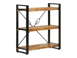 vidaxl Estante c/ 3 prateleiras 77x30x80 cm mangueira maciça/ferro^ Vitrina