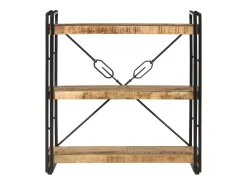 vidaxl Estante c/ 3 prateleiras 77x30x80 cm mangueira maciça/ferro^ Vitrina