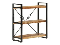 vidaxl Estante c/ 3 prateleiras 77x30x80 cm mangueira maciça/ferro^ Vitrina