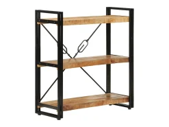 vidaxl Estante c/ 3 prateleiras 77x30x80 cm mangueira maciça/ferro^ Vitrina