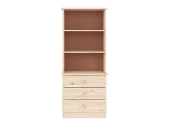 Biblioteca* Estante c/ gavetas ALTA 60x35x142 cm madeira de pinho maciça PT413301 Castanho