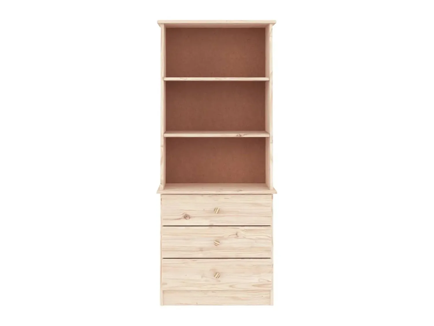 Biblioteca* Estante c/ gavetas ALTA 60x35x142 cm madeira de pinho maciça PT413301 Castanho