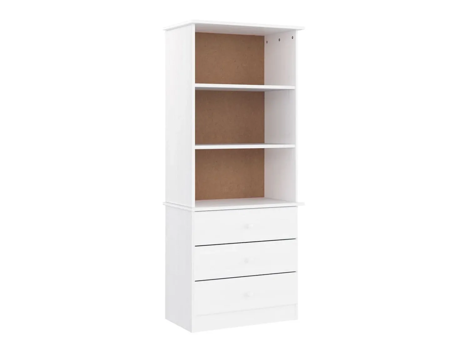 Biblioteca* Estante c/ gavetas ALTA 60x35x142 cm pinho maciço PT454012 Branco