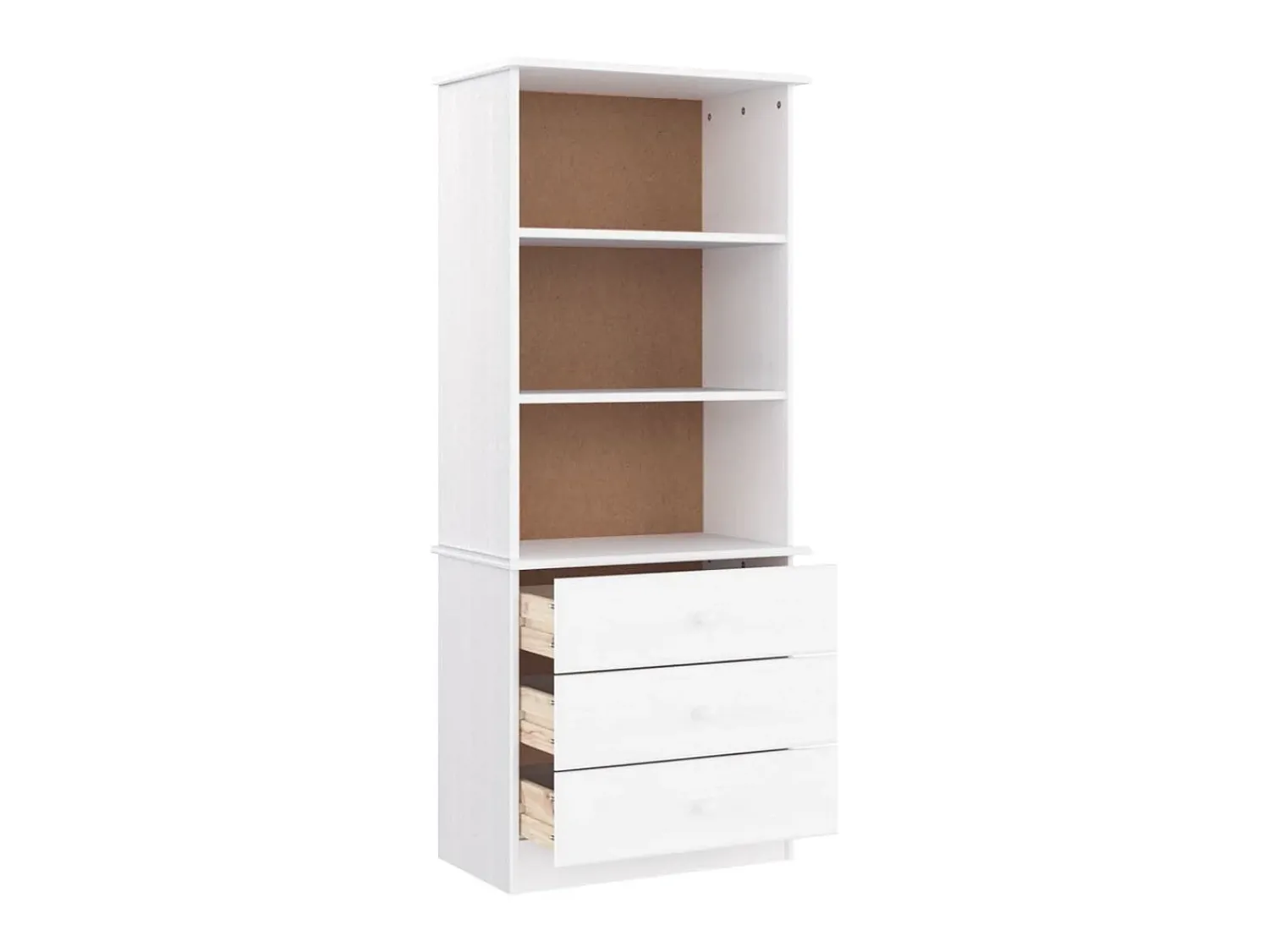 Biblioteca* Estante c/ gavetas ALTA 60x35x142 cm pinho maciço PT454012 Branco