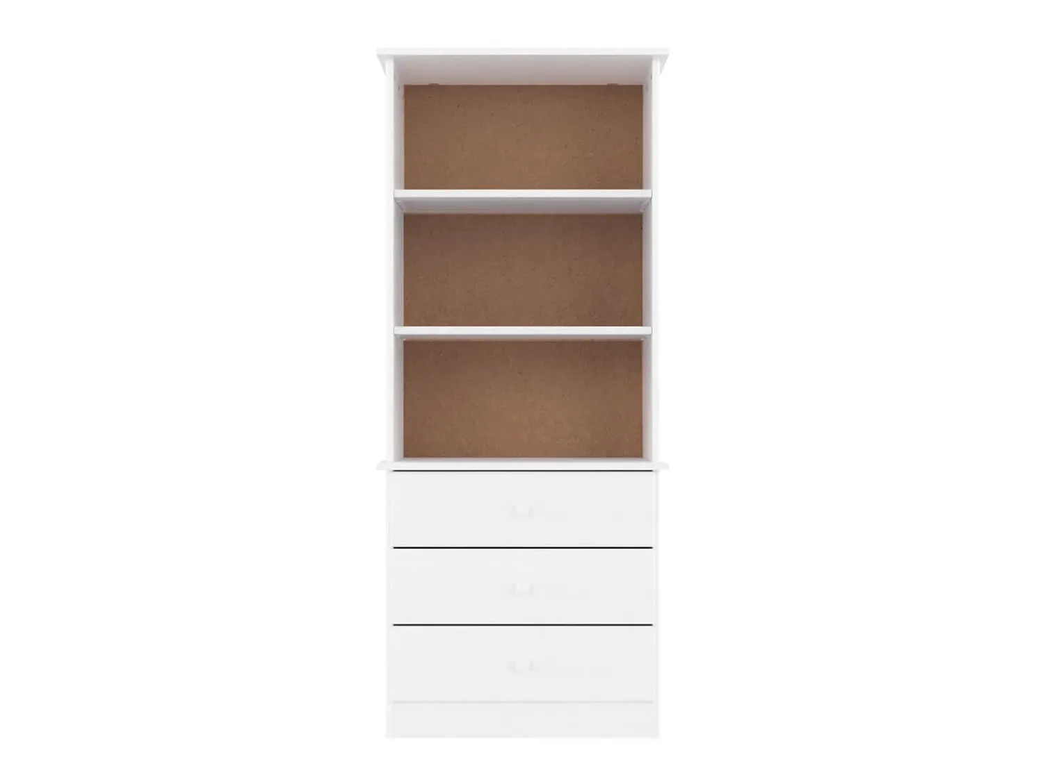 Biblioteca* Estante c/ gavetas ALTA 60x35x142 cm pinho maciço PT454012 Branco