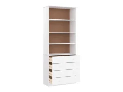 Online Estante c/ gavetas ALTA 77x35x186,5 cm pinho maciço PT993911 Branco