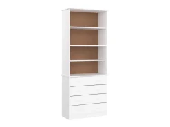 Online Estante c/ gavetas ALTA 77x35x186,5 cm pinho maciço PT993911 Branco