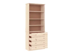 Vitrina*vidaxl Estante c/ gavetas ALTA 77x35x186,5 cm madeira de pinho maciça Castanho
