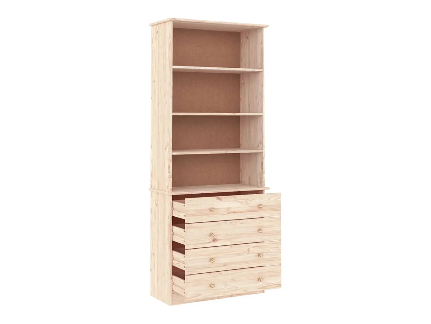 Vitrina*vidaxl Estante c/ gavetas ALTA 77x35x186,5 cm madeira de pinho maciça Castanho