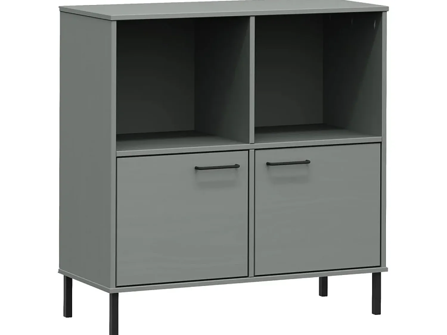 Biblioteca| Estante c/ pernas metal 90x35x90,5 cm madeira maciça OSLO cinza PT952917 Cinzento