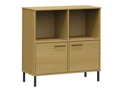 vidaxl Estante c/ pernas metal 90x35x90,5 cm madeira OSLO^ Vitrina
