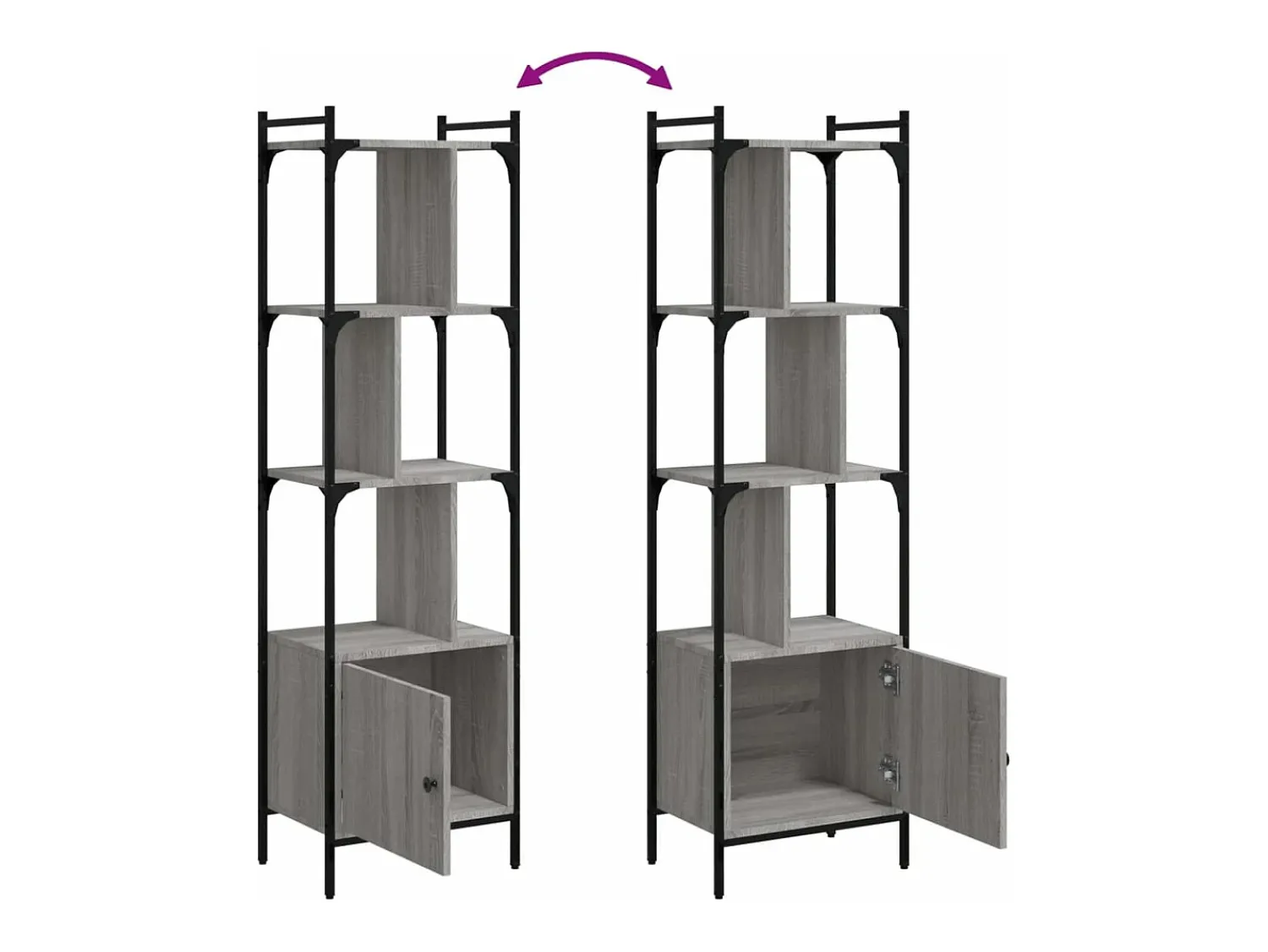 Vitrina|vidaxl Estante c/ porta 44,5x30x154,5 cm deriv. madeira cinza sonoma Cinzento