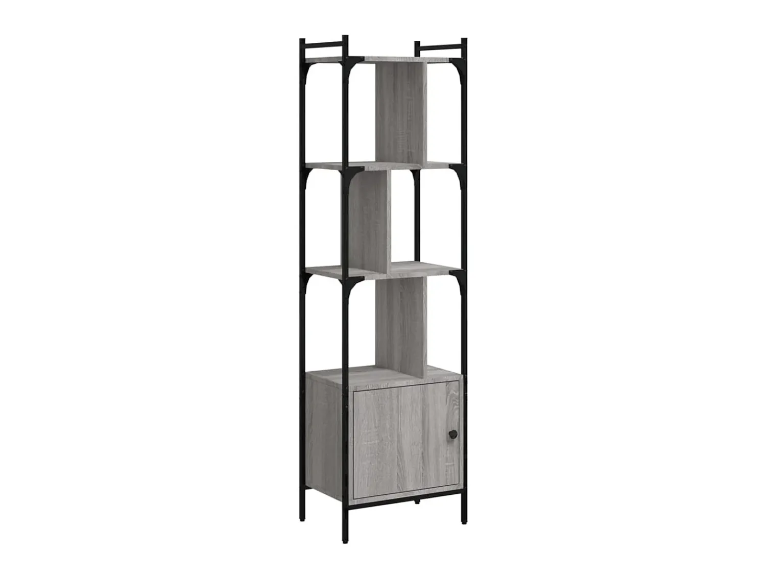 Biblioteca| Estante c/ porta 44,5x30x154,5 cm deriv. madeira cinza sonoma PT625319 Cinzento