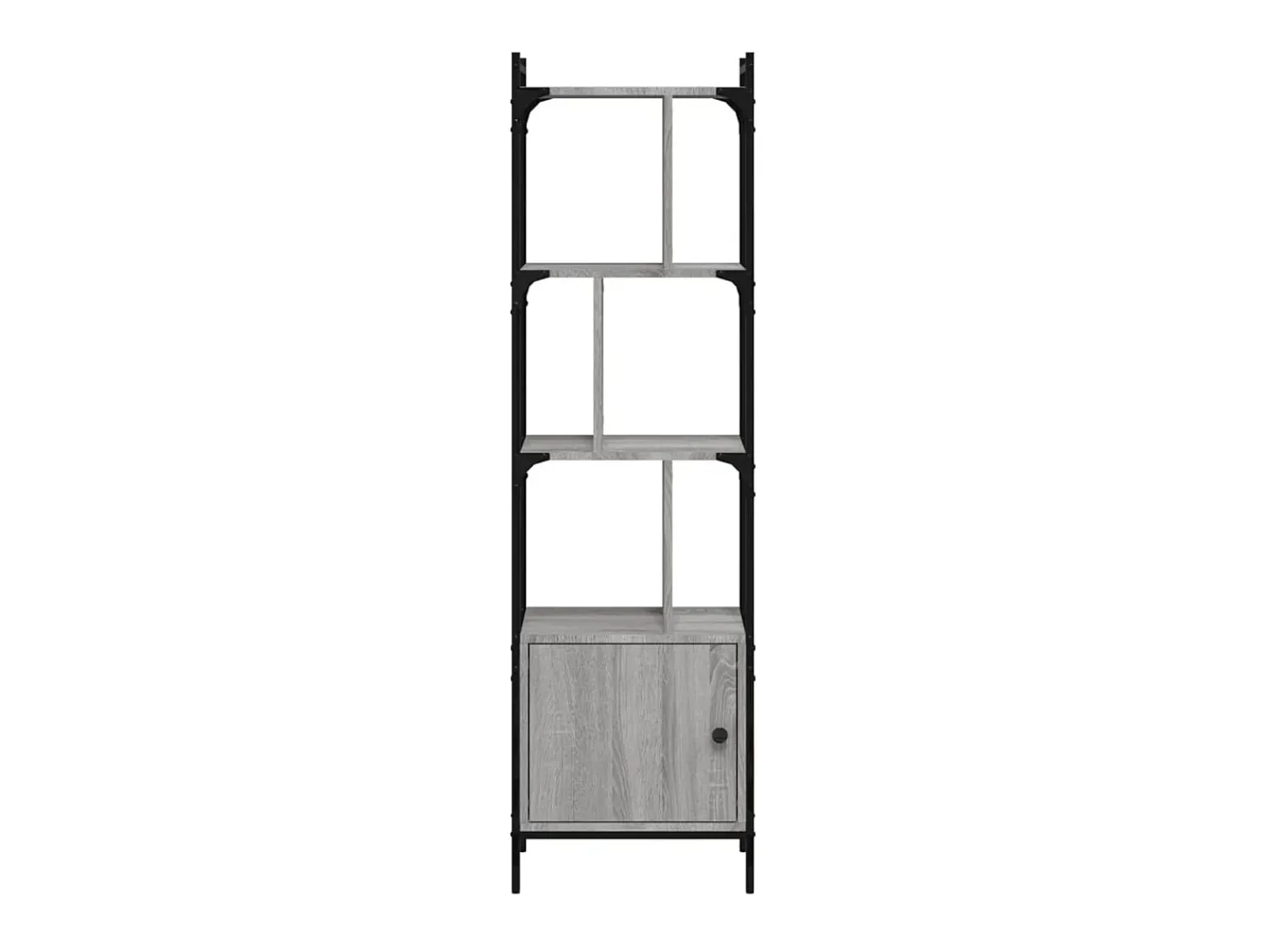 Biblioteca| Estante c/ porta 44,5x30x154,5 cm deriv. madeira cinza sonoma PT625319 Cinzento
