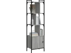 Biblioteca| Estante c/ porta 44,5x30x154,5 cm deriv. madeira cinza sonoma PT625319 Cinzento