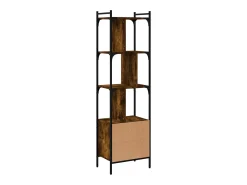 Discount vidaxl Estante c/ porta 44,5x30x154,5cm deriv. madeira carvalho fumado Natural escuro