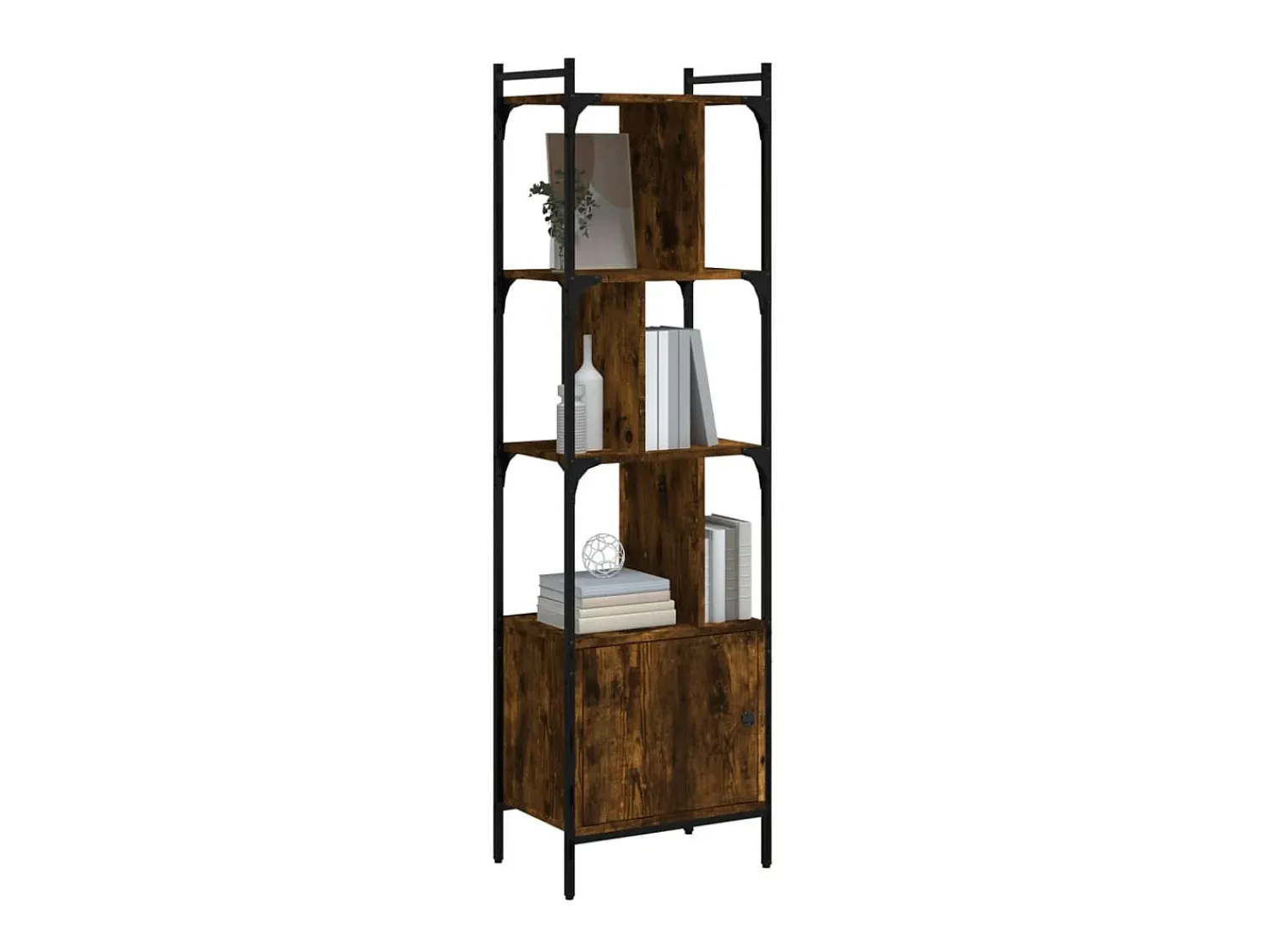 Estante c/ porta 44,5x30x154,5cm deriv. madeira carvalho fumado PT104160 Castanho