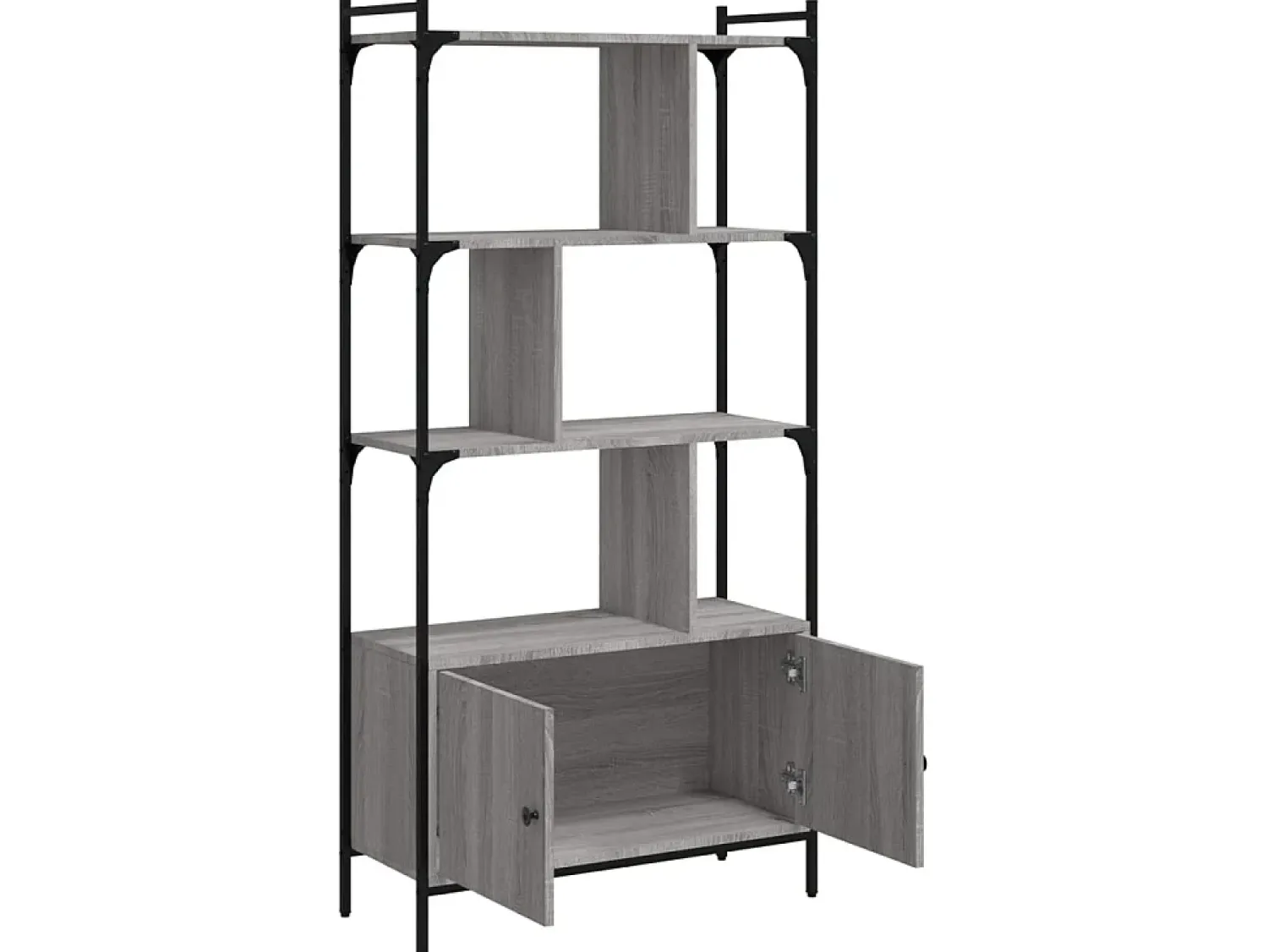 Best Estante c/ portas 76,5x30x154,5 cm deriv. madeira cinza sonoma PT390414 Cinzento