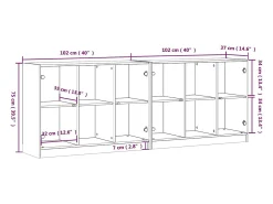 Vitrina|vidaxl Estante c/ portas 204x37x75 cm derivados de madeira Branco