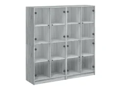 Biblioteca| Estante c/ portas 136x37x142 cm derivados madeira cinza sonoma PT687537 Cinzento
