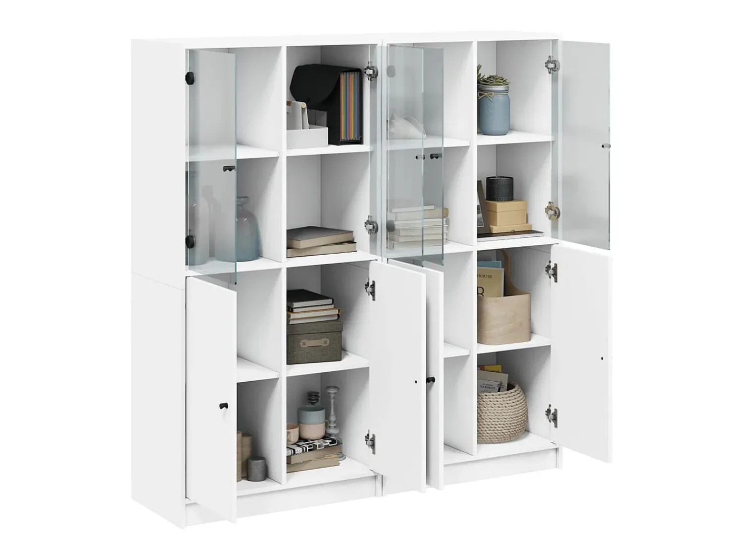 Biblioteca* Estante c/ portas 136x37x142 cm derivados de madeira PT489377 Branco