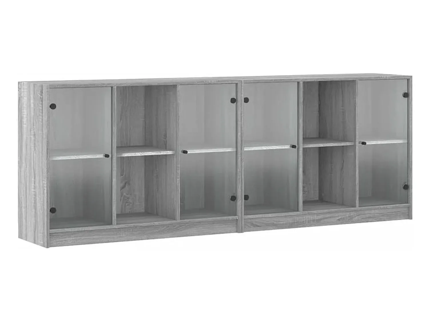 Estante c/ portas 204x37x75 cm derivados madeira cinza sonoma PT644193^ Biblioteca
