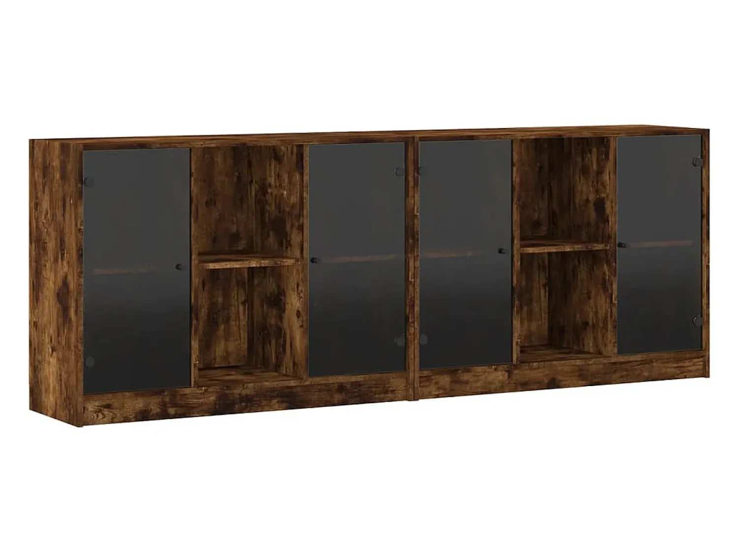 vidaxl Estante c/ portas 204x37x75 cm deriv. madeira carvalho fumado^ Vitrina