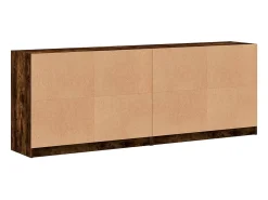 vidaxl Estante c/ portas 204x37x75 cm deriv. madeira carvalho fumado^ Vitrina