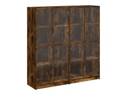 Estante c/ portas 136x37x142 cm deriv. madeira carvalho fumado PT737029^ Biblioteca
