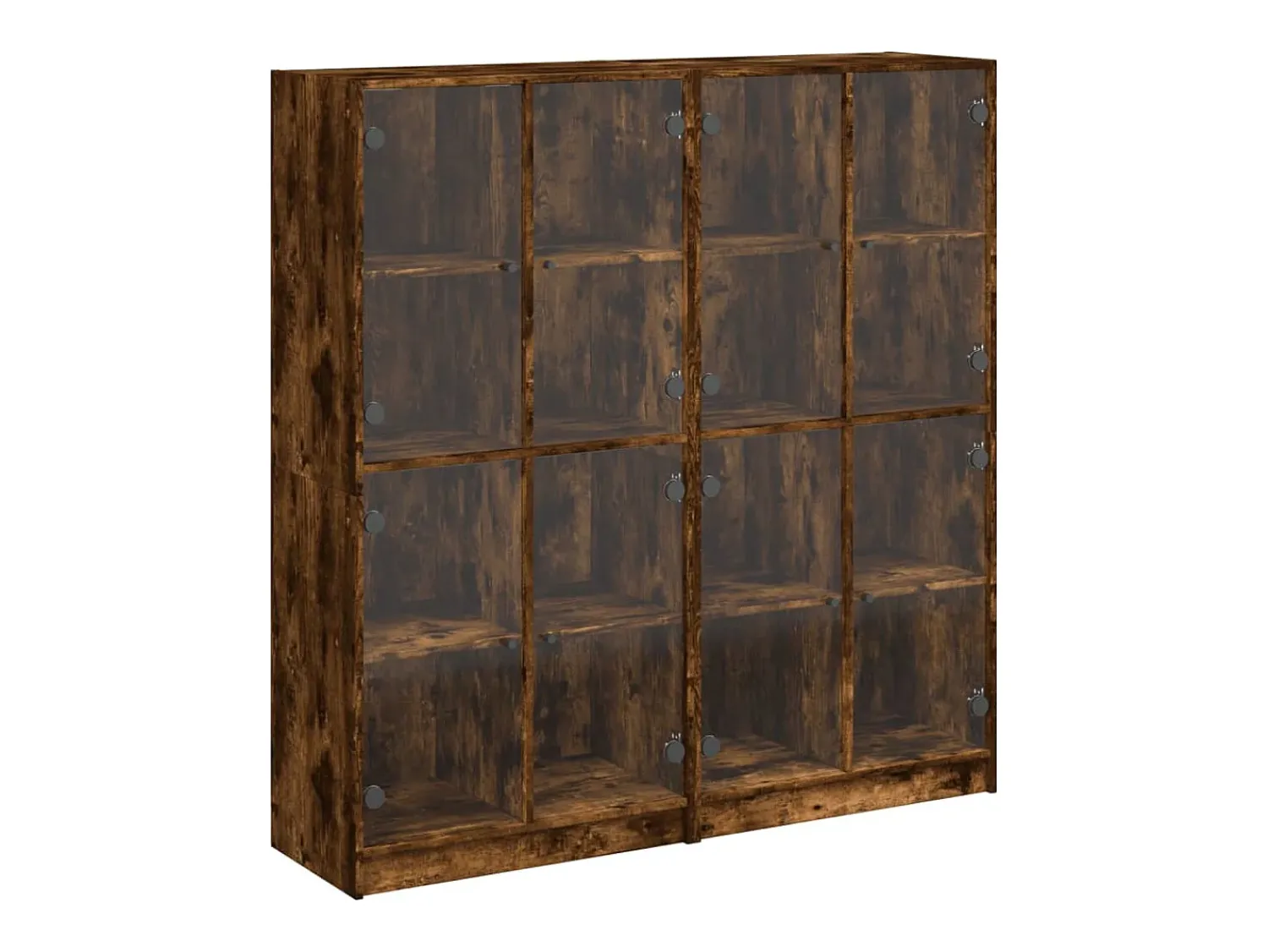 Estante c/ portas 136x37x142 cm deriv. madeira carvalho fumado PT737029^ Biblioteca
