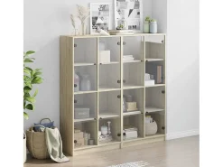 Biblioteca| Estante c/ portas 136x37x142 cm deriv. madeira carvalho sonoma PT133959 Castanho