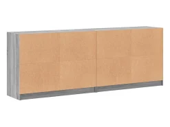 Best vidaxl Estante c/ portas 204x37x75 cm derivados madeira cinza sonoma Cinzento