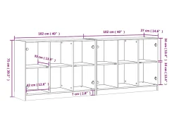 Best vidaxl Estante c/ portas 204x37x75 cm derivados madeira cinza sonoma Cinzento