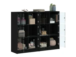 Discount Estante c/ portas 136x37x109 cm derivados de madeira PT822647 Preto